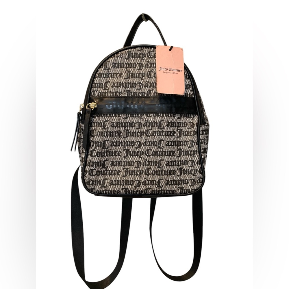 Juicy Couture Black Zip Backpack Purse NWT
